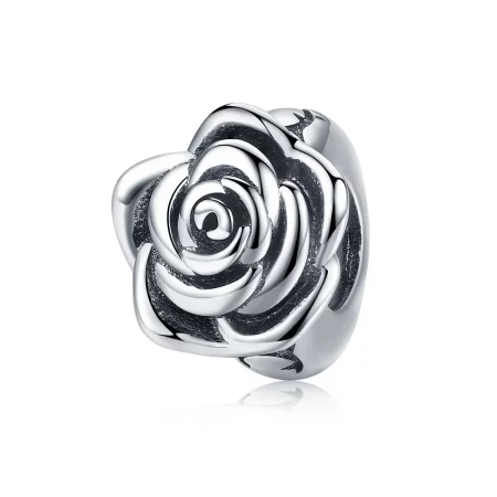 Pandora Style Silver White Rose Charm - SCC1101