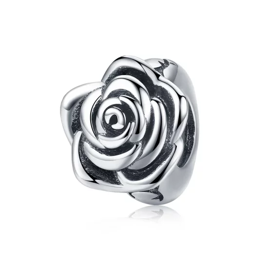 Pandora Style Silver White Rose Charm - SCC1101