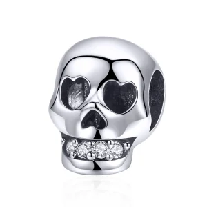 (image for) Pandora Style Silver White Skull Charm - SCC965