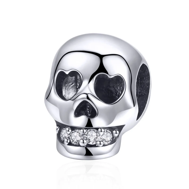 (image for) Pandora Style Silver White Skull Charm - SCC965 - Product Image