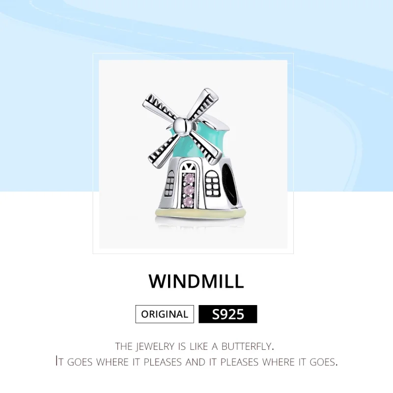 (image for) Pandora Style Silver Windmill Charm - SCC1739 - View 6