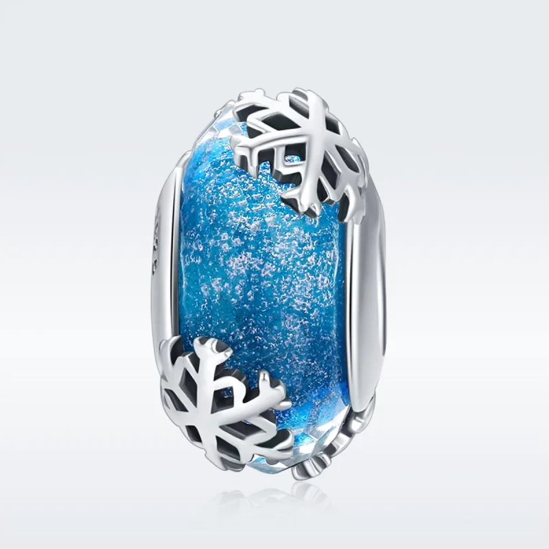 (image for) Pandora Style Silver Winter Frozen Snowflakes Charm - SCC862 - View 3