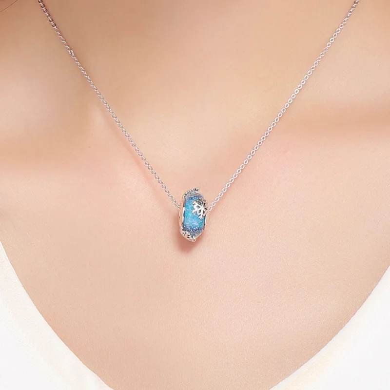 (image for) Pandora Style Silver Winter Frozen Snowflakes Charm - SCC862 - View 5