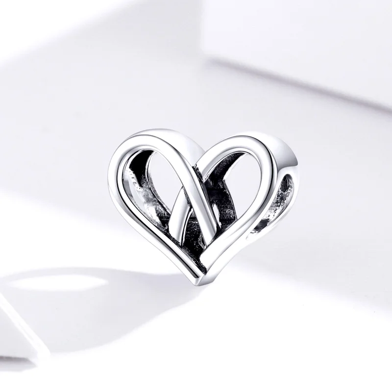 (image for) Pandora Style Silver You And Me Heart to Heart Charm - SCC1552 - View 3