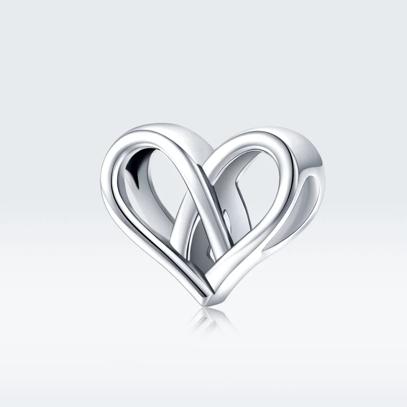 (image for) Pandora Style Silver You And Me Heart to Heart Charm - SCC1552 - View 5