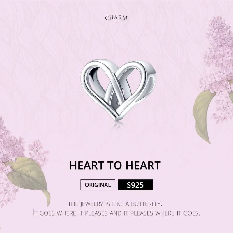 (image for) Pandora Style Silver You And Me Heart to Heart Charm - SCC1552 - View 6