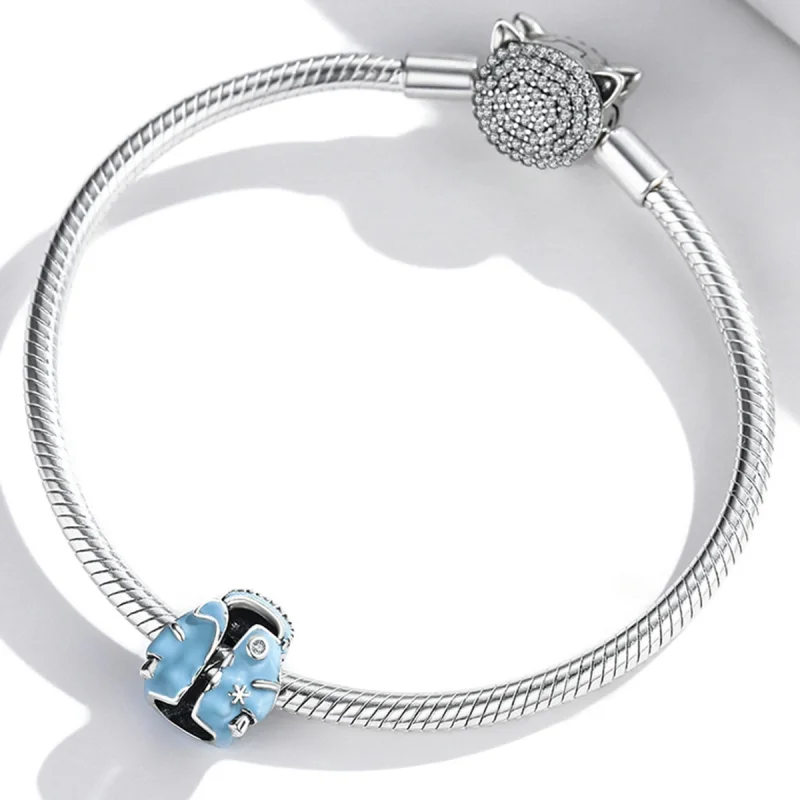 (image for) Pandora Style Sky Blue Down Jacket Charm - SCC1999 - View 3