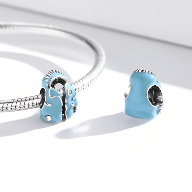 (image for) Pandora Style Sky Blue Down Jacket Charm - SCC1999 - View 4