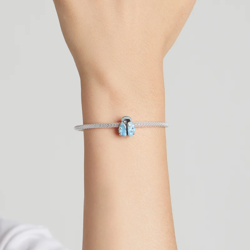 (image for) Pandora Style Sky Blue Down Jacket Charm - SCC1999 - View 5