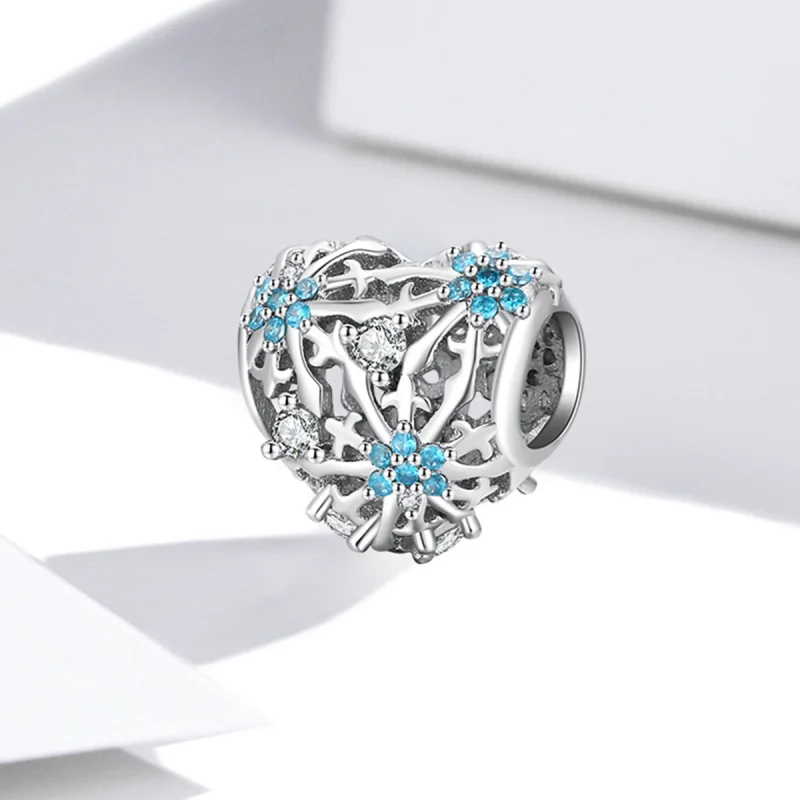 (image for) Pandora Style Snowflake Heart Charm - BSC530 - View 2
