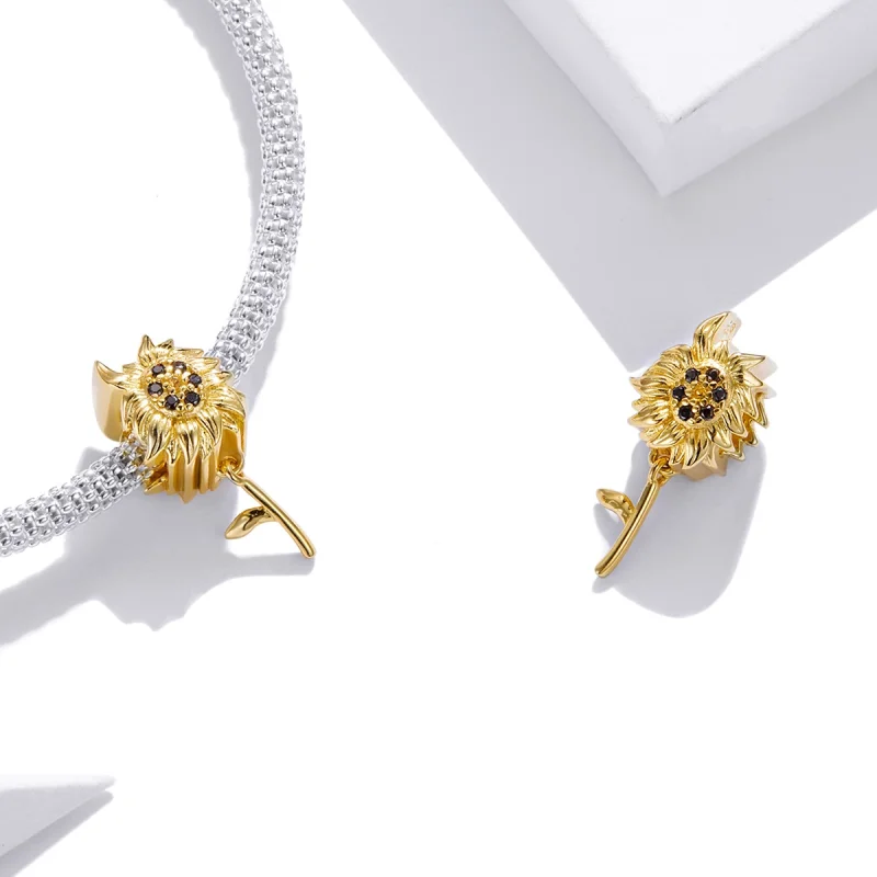 (image for) Pandora Style Sun Flower Charm - BSC425 - View 4