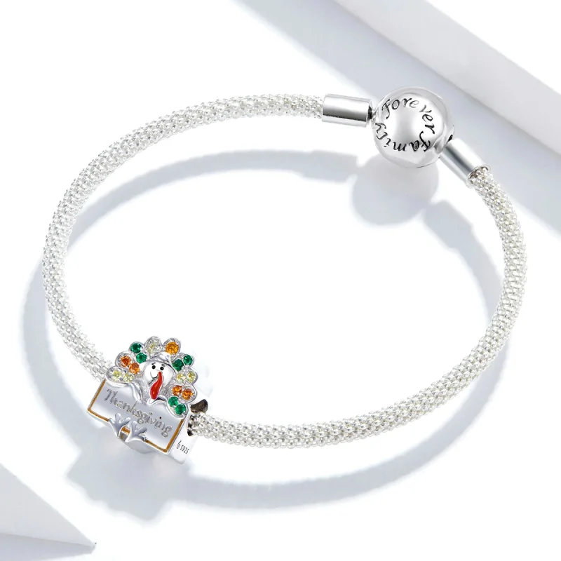 (image for) Pandora Style Thanksgiving Turkey Charm - BSC339 - View 3