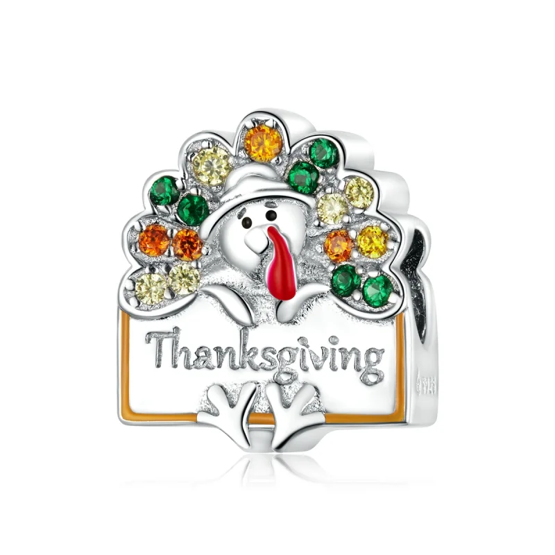 (image for) Pandora Style Thanksgiving Turkey Charm - BSC339 - Product Image