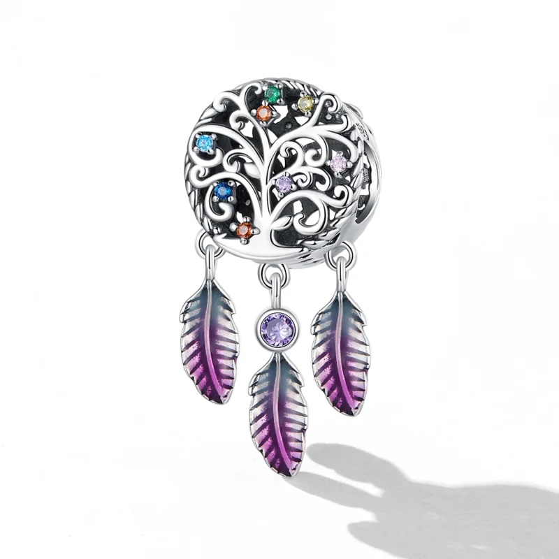 (image for) Pandora Style Tree of Life Dream Catcher Charm - SCC2268 - View 2