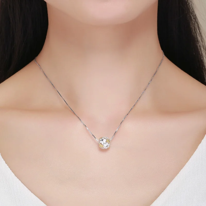 (image for) Pandora Style Two Tone Bicolor Flowers And Butterflies Charm - SCC546 - View 6