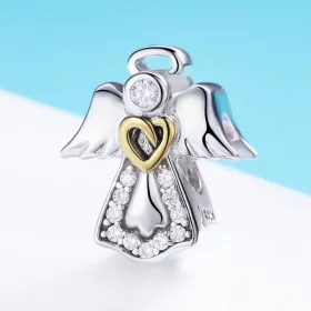 Pandora Style Two Tone Bicolor Guardian Angel Charm - SCC747 Pandora Style Two Tone Bicolor Guardian Angel Charm - SCC747