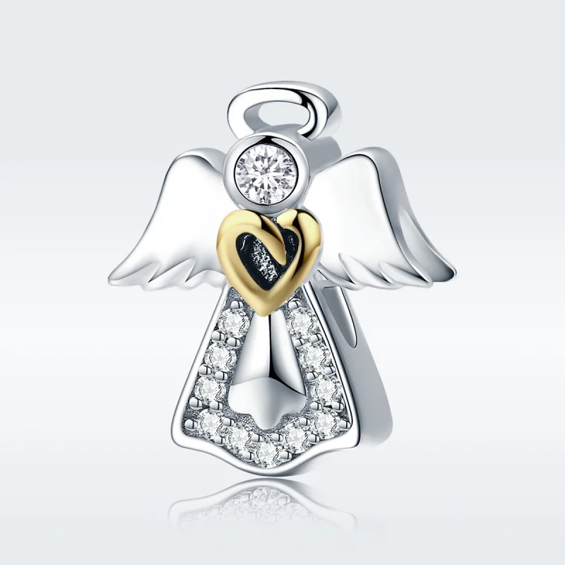 (image for) Pandora Style Two Tone Bicolor Guardian Angel Charm - SCC747 - View 3