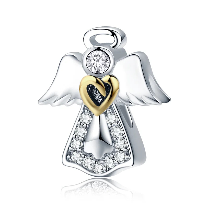 (image for) Pandora Style Two Tone Bicolor Guardian Angel Charm - SCC747 - Product Image