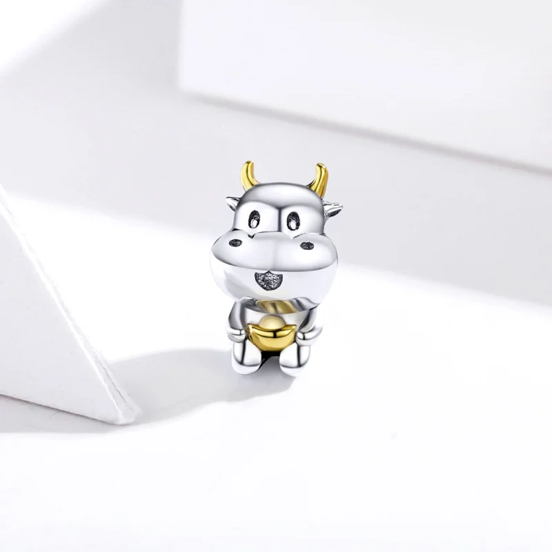 (image for) Pandora Style Two Tone Bicolor Lucky Cow Charm - SCC1709 - View 2