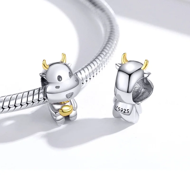 (image for) Pandora Style Two Tone Bicolor Lucky Cow Charm - SCC1709 - View 4