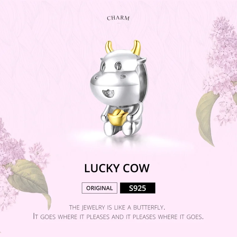 (image for) Pandora Style Two Tone Bicolor Lucky Cow Charm - SCC1709 - View 6