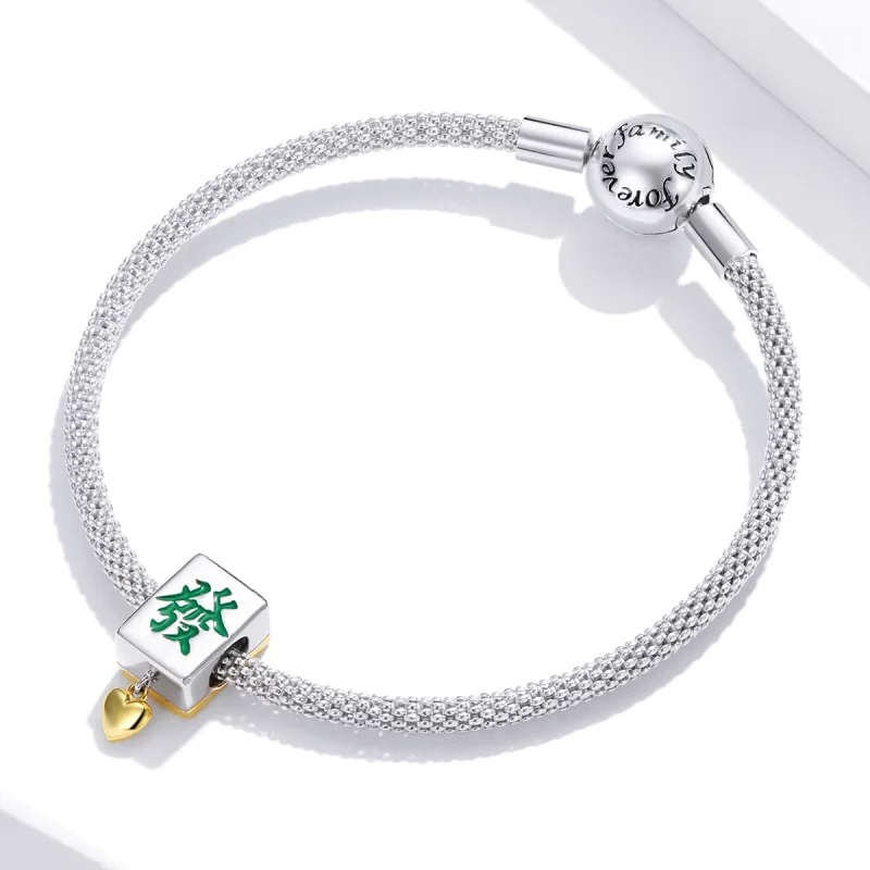 (image for) Pandora Style Two Tone Bicolor Mahjong Tiles Charm - SCC1751 - View 3