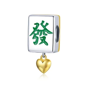 (image for) Pandora Style Two Tone Bicolor Mahjong Tiles Charm - SCC1751