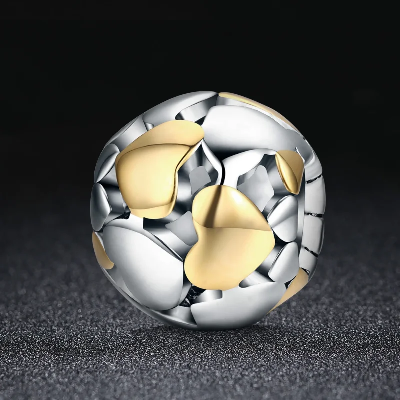 (image for) Pandora Style Two Tone Bicolor My Heart Is Bright Charm - SCC537 - View 2