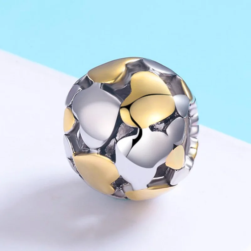 (image for) Pandora Style Two Tone Bicolor My Heart Is Bright Charm - SCC537 - View 3