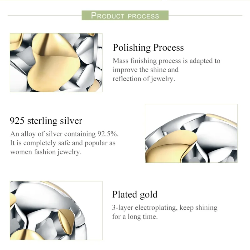 (image for) Pandora Style Two Tone Bicolor My Heart Is Bright Charm - SCC537 - View 6