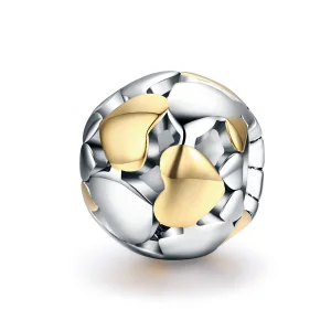 (image for) Pandora Style Two Tone Bicolor My Heart Is Bright Charm - SCC537