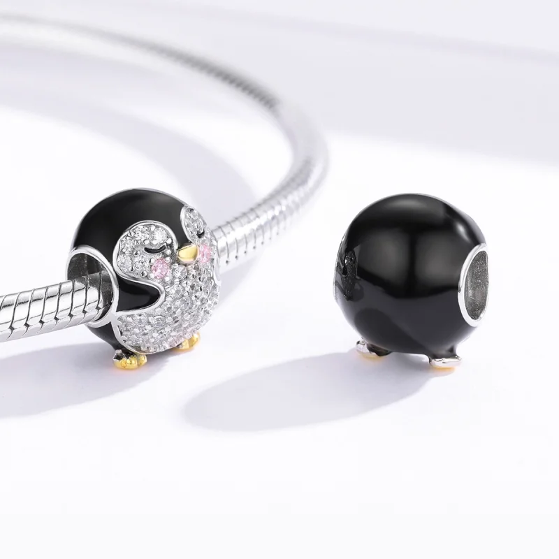 (image for) Pandora Style Two Tone Bicolor Penguin Charm - BSC126 - View 4