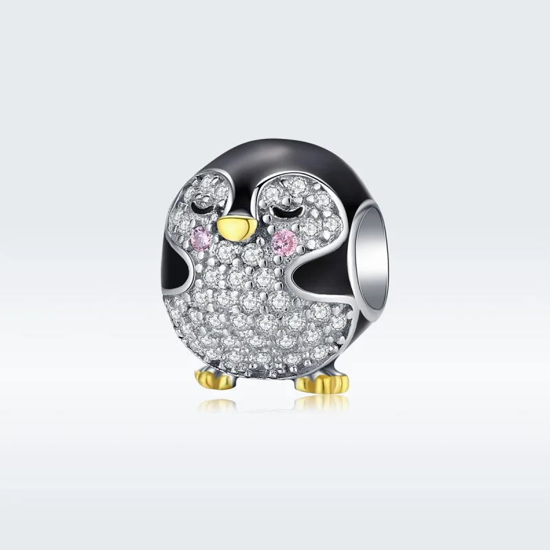 (image for) Pandora Style Two Tone Bicolor Penguin Charm - BSC126 - Product Image
