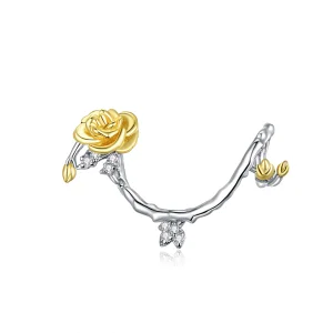 (image for) Pandora Style Two Tone Bicolor Rose Vines Charm - BSC322