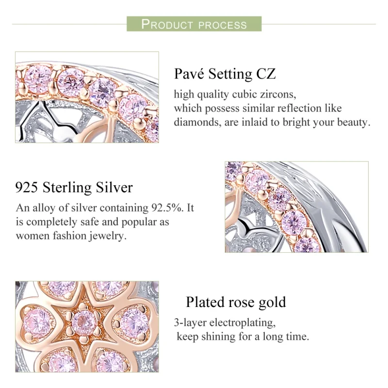 (image for) Pandora Style Two Tone Blooming bud Charm - SCC923 - View 7