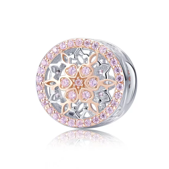 Pandora Style Two Tone Blooming bud Charm - SCC923