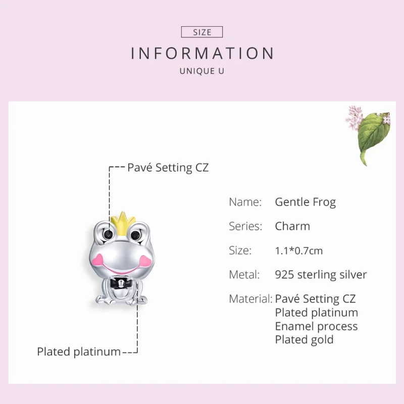 (image for) Pandora Style Two Tone Gentle Frog Charm - SCC1769 - View 7