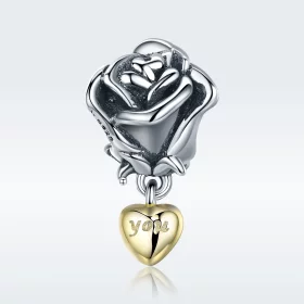 Pandora Style Two Tone I Love You Charm - SCC455 Pandora Style Two Tone I Love You Charm - SCC455