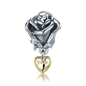(image for) Pandora Style Two Tone I Love You Charm - SCC455
