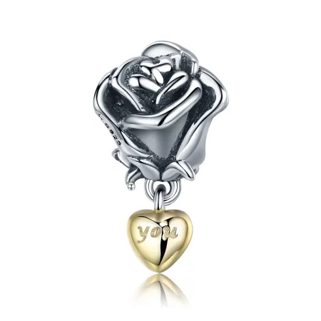 Pandora Style Two Tone I Love You Charm - SCC455