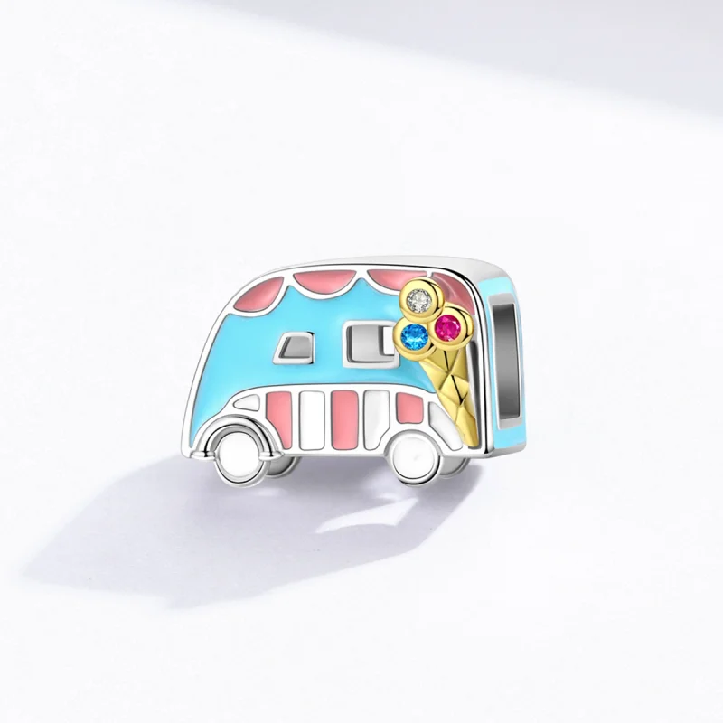 (image for) Pandora Style Two Tone Ice-Cream Van Charm - BSC163 - View 2
