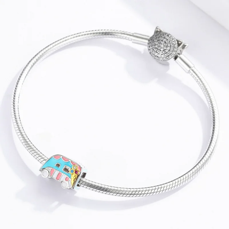 (image for) Pandora Style Two Tone Ice-Cream Van Charm - BSC163 - View 3