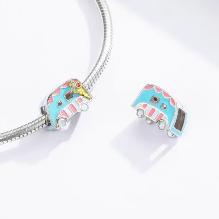 Pandora Style Two Tone Ice-Cream Van Charm - BSC163