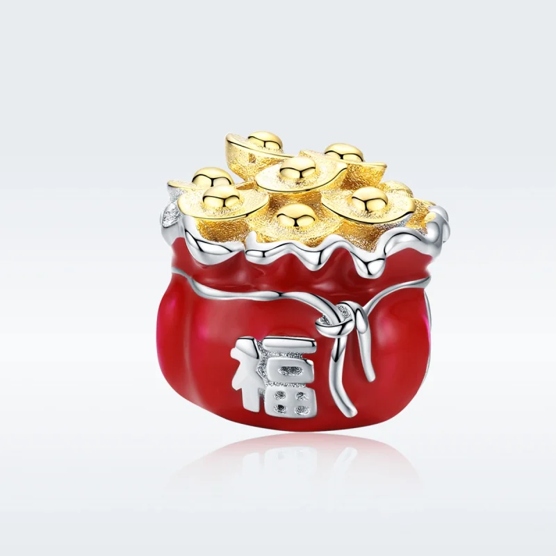(image for) Pandora Style Two Tone Lucky Bag Charm - BSC100 - View 5