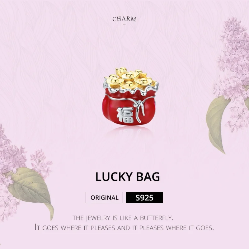 (image for) Pandora Style Two Tone Lucky Bag Charm - BSC100 - View 6