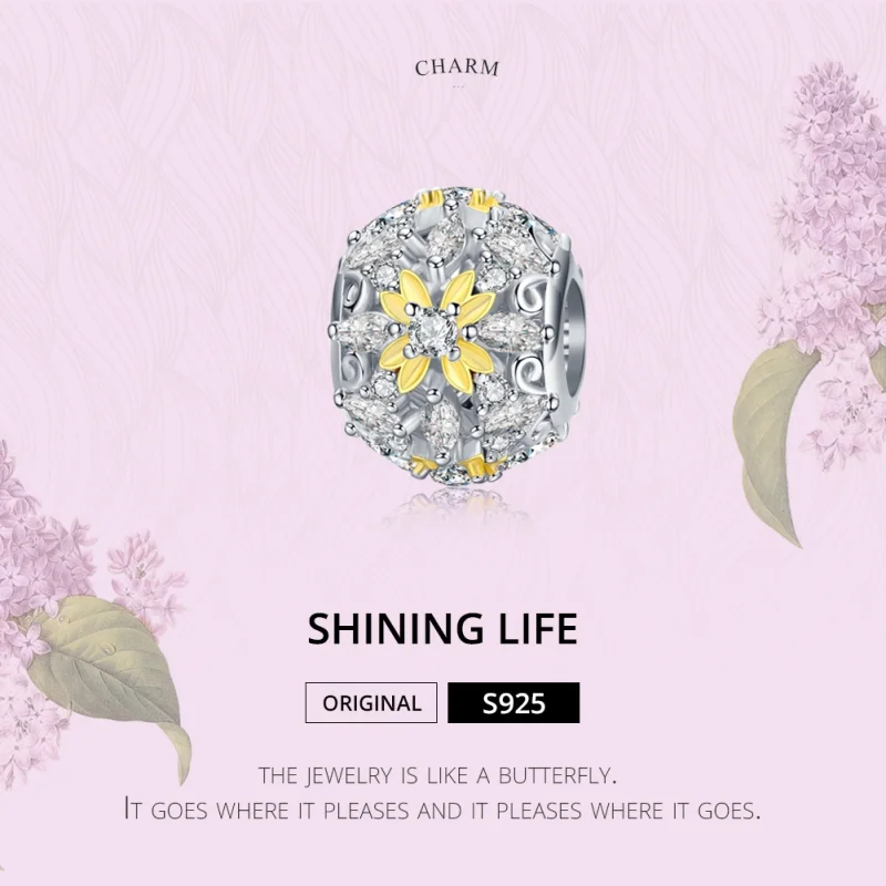 (image for) Pandora Style Two Tone Shining Life Charm - SCC1333 - View 6