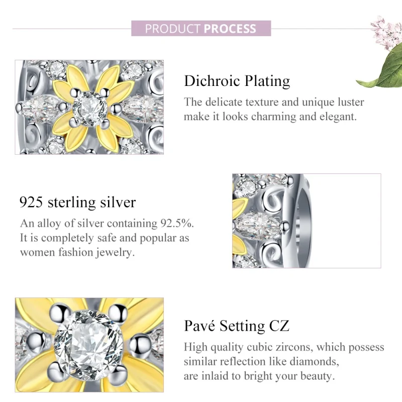 (image for) Pandora Style Two Tone Shining Life Charm - SCC1333 - View 8