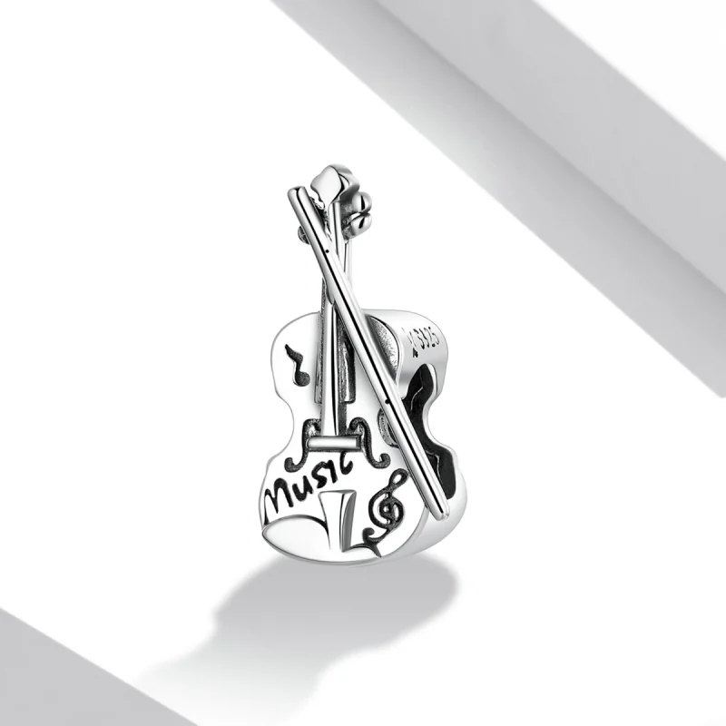(image for) Pandora Style Vintage Violin Charm - SCC2077 - View 2