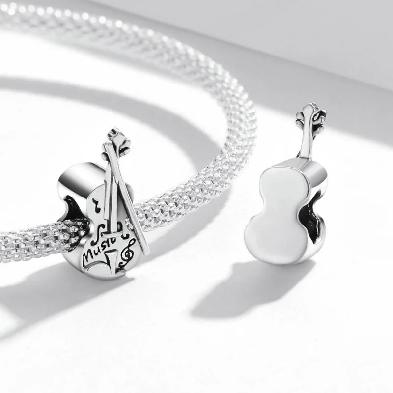 (image for) Pandora Style Vintage Violin Charm - SCC2077 - View 4