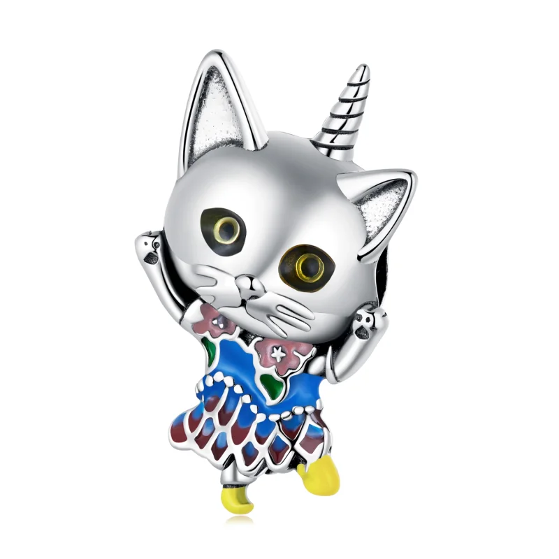 (image for) Pandora Style Weird Cat Charm - SCC2378 - Product Image